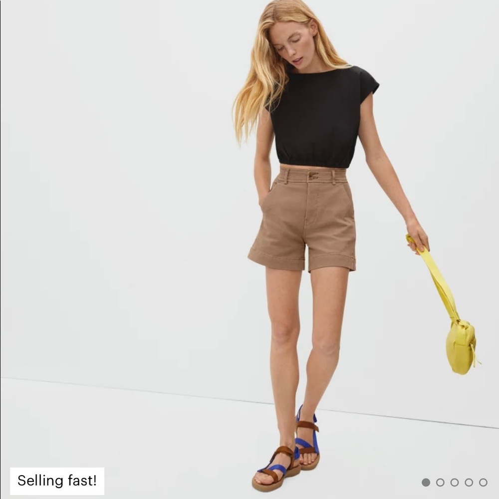 Everlane Way High Canvas Short Ash Brown